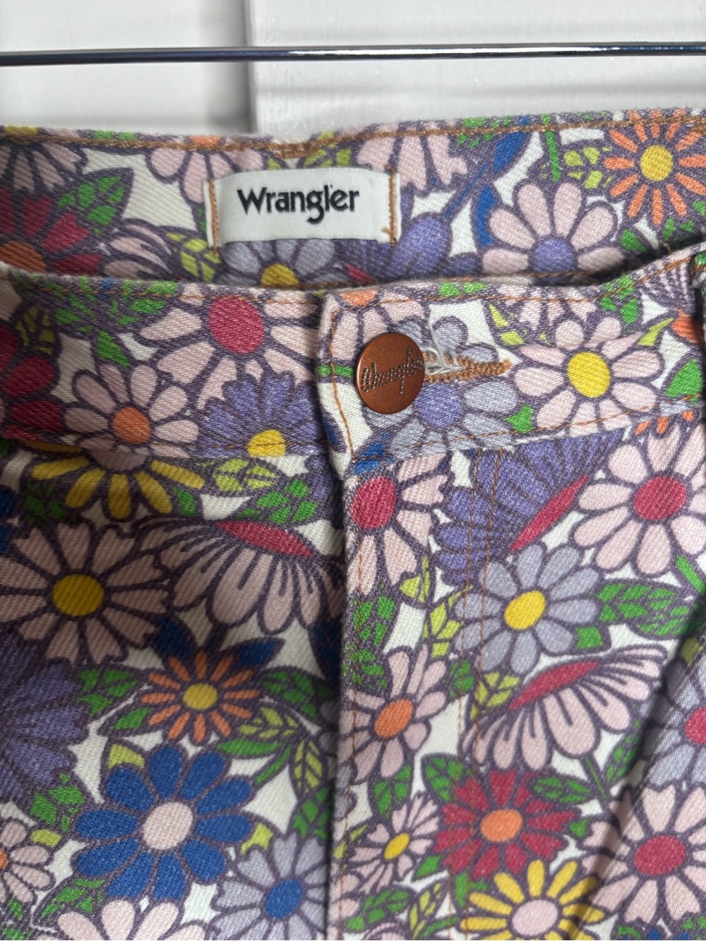 Wrangler "Wanderer" High Rise Floral Flare Jeans Size 31 - Picture 7 of 12